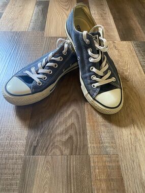 Converse Low Top Sneakers in Dark Blue with White Trim